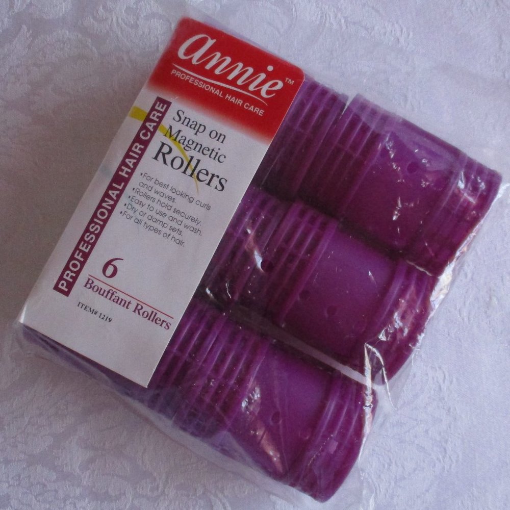 💜❤ ANNIE PROFESSIONAL HAIR CARE – MAGNETIC ROLLERS SET OF 6 – NWOT 💜❤